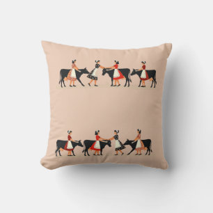 Eight Maids A Milking Cut-Out Stencil-Style 3 Cushion