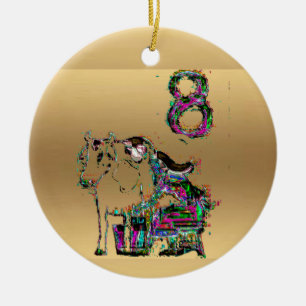 Eight maids a-milking gold Christmas Decoration