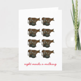 Eight Maids A-Milking Holiday Card