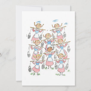 Eight Maids a Milking Invitation