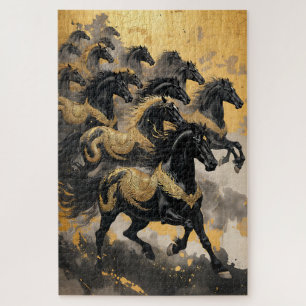 Eight Majestic Horses - Chinese Ink Style Jigsaw Puzzle