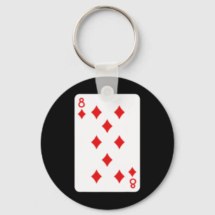 Eight Of Diamonds Playing Cards Halloween Costume Key Ring