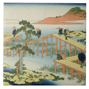 Eight part bridge, province of Mucawa, Japan, c.18 Ceramic Tile