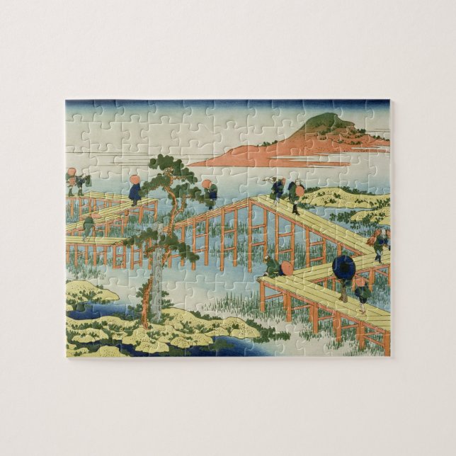 Eight part bridge, province of Mucawa, Japan, c.18 Jigsaw Puzzle (Horizontal)