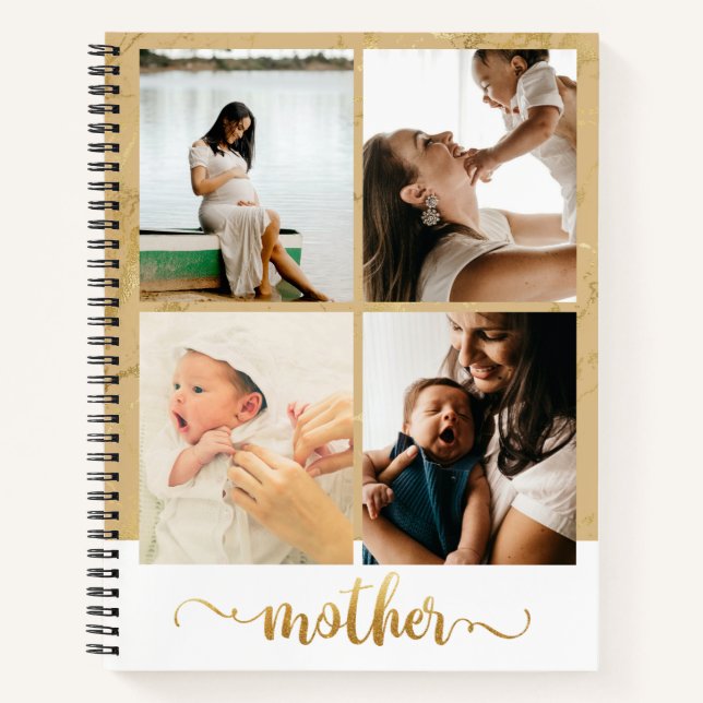 Eight Photo Collage New Mum Pregnancy Gift Notebook (Front)