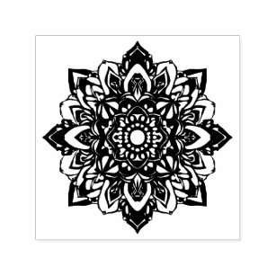 Eight Point Star Flower Mandala Self-inking Stamp