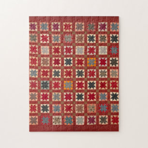 Eight-Pointed Star in warm colours Jigsaw Puzzle