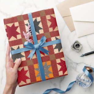 Eight-Pointed Star in warm colours Wrapping Paper