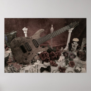 Eight String Burlwood Mandolin Poster