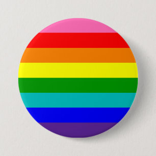 Eight Stripe Rainbow Pride Flag 7.5 Cm Round Badge