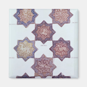 Eight tiles decorated with animals magnet