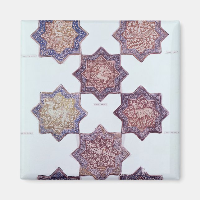 Eight tiles decorated with animals magnet (Front)