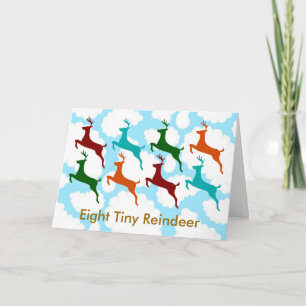 Eight Tiny Reindeer Holiday Card