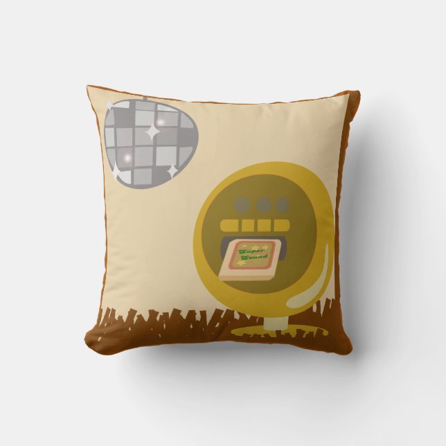 Eight Track Disco Inspired Retro Art Cushion (Front)
