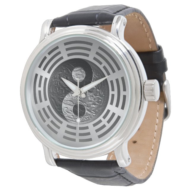Eight Trigrams Yin Yang Embossed Dragon Watch (Angled)
