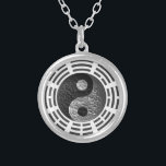 Eight Trigrams Yin Yang Embossed-Like Dragon Silver Plated Necklace<br><div class="desc">Balance,  energy and good feng-shui be with you wherever you go with this gift of embossed Dragon of black and silver yin yang symbol circled by the Eight Trigrams.</div>