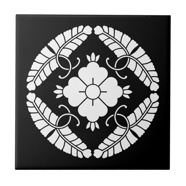 Eight wisterias ceramic tile (Front)