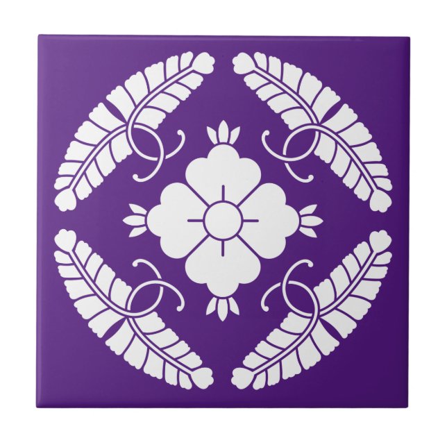 Eight wisterias ceramic tile (Front)