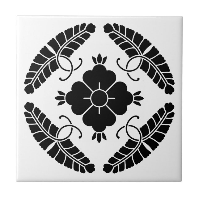 Eight wisterias ceramic tile (Front)