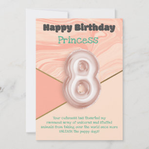 Eight year old girls Happy Birthday card