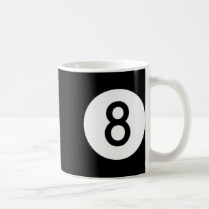 Eightball Black Number Eight Pool Snooker Ball Coffee Mug
