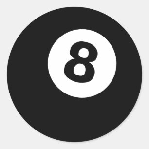eightball classic round sticker