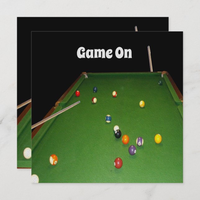 Eightball Table Oilpaint With  Balls And Cues, (Front/Back)