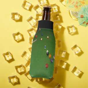 Eightball Table Oilpaint With Balls And Cues, Bottle Cooler