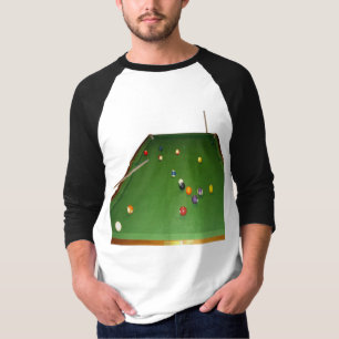 Eightball Table Oilpaint With  Balls And Cues, T-Shirt