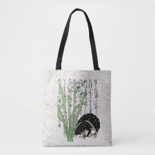 Eighteenth Century Japanese Botanical Frog Toad Tote Bag