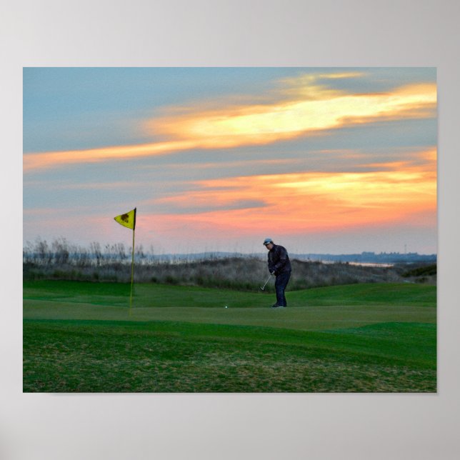 Eighteenth Hole at Sunset on Kiawah Island Poster (Front)