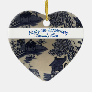 Eighteenth Wedding Anniversary  Porcelain Ceramic Ornament