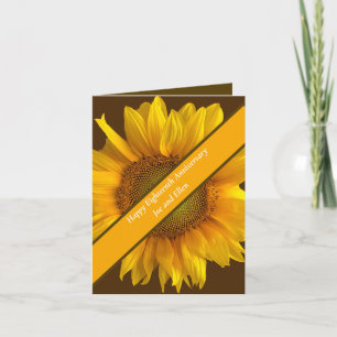 Eighteenth Wedding Anniversary Sunflower Card