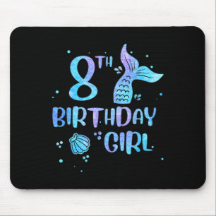 Eighth Birthday Girl Mermaid 8th Toddlers Back To Mouse Pad