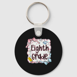 Eighth Grade Back To School For Girls Pink Noteboo Key Ring