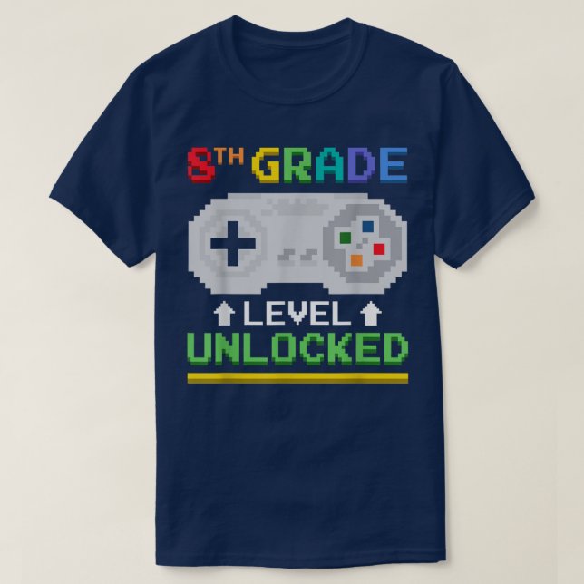 Eighth Grade Level Unlocked Gamer Tees Video Game  (Design Front)