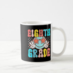 Eighth grade retro groovy smile face 8th grade coffee mug