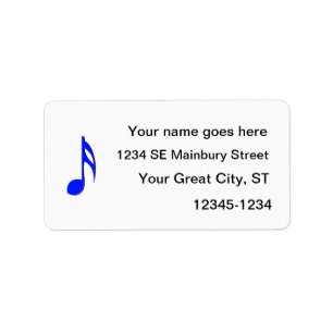 eighth note blue black musical label