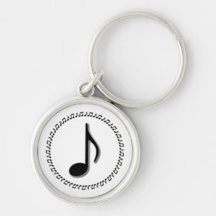 Eighth Note Music Design Key Ring
