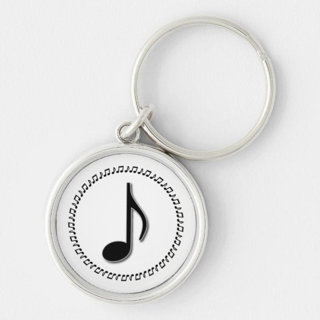 Eighth Note Music Design Key Ring (Front)