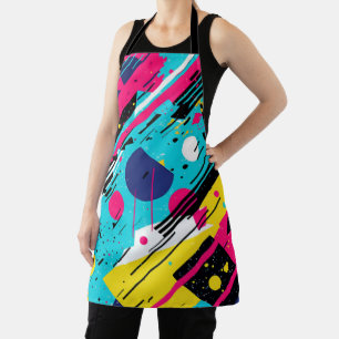 Eighties 80's Retro Geometric Pattern Apron