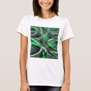 Eighties Chic Succulant Green and Grey Abstract Pa T-Shirt