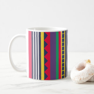 Eighties Colourful Stripes  Coffee Mug
