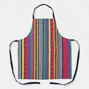 Eighties Colourful Stripes Pattern Eighties  Apron