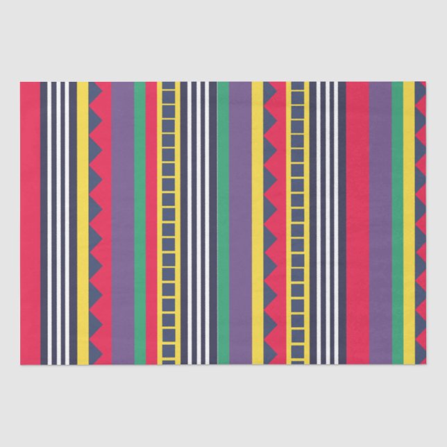 Eighties Colourful Stripes Pattern Eighties Tissue Paper (Front)