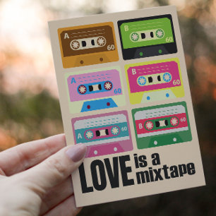 Eighties Love is a Mixtape Cassette 80's Holiday Postcard