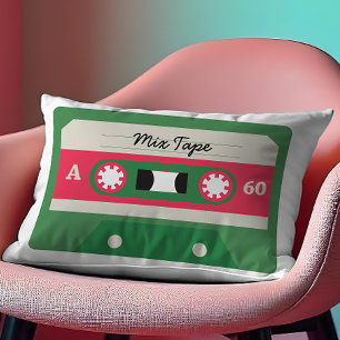 Eighties Novelty Cassette Tape Illustration Decorative Cushion