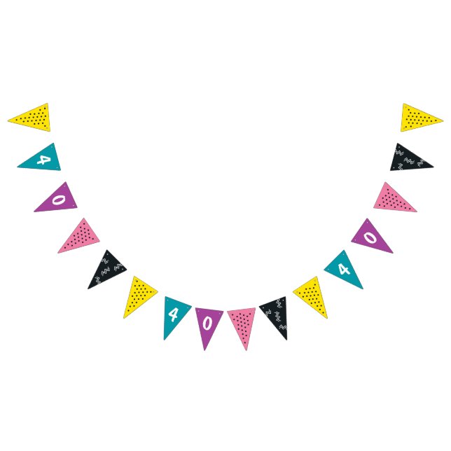 Eighties Party Black Retro Birthday Bunting (All)