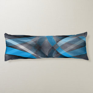 Eighties Pastel Blue and Grey Arched Line Pattern Body Cushion