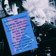 Eighties Pastels on Blue New Wave Wedding